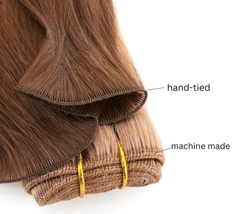 Hand-tied weft hair extensions